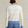 Blue / Cream Women’s Ralph Lauren Crest Cashmere Cardigan Sweaters Blue / Cream Women’s Ralph Lauren Crest Cashmere Cardigan Sweaters
