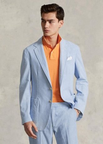 Blue Men’s Ralph Lauren Chambray Suit  Blazers