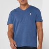 Blue Men’s Ralph Lauren Chest Logo V-Neck T Shirts Blue Men’s Ralph Lauren Chest Logo V-Neck T Shirts