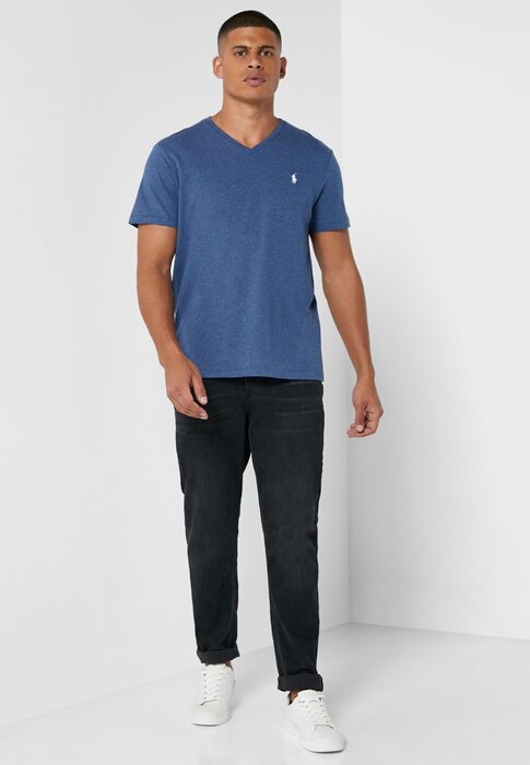 Blue Men’s Ralph Lauren Chest Logo V-Neck T Shirts Blue Men’s Ralph Lauren Chest Logo V-Neck T Shirts