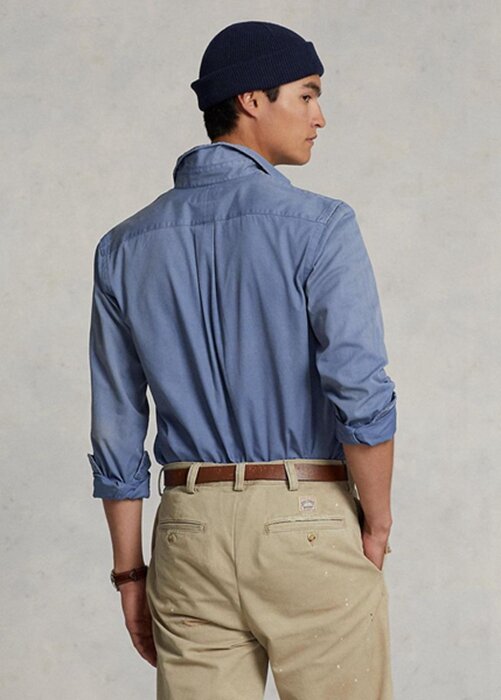 Blue Men’s Ralph Lauren Classic Fit Chino Work Shirts Blue Men’s Ralph Lauren Classic Fit Chino Work Shirts