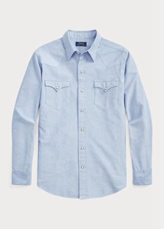 Blue Men’s Ralph Lauren Classic Fit Oxford Western  Shirts