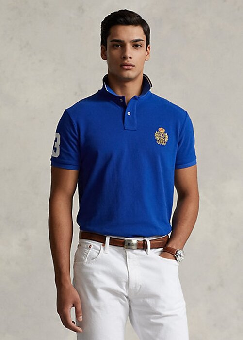 Blue Men’s Ralph Lauren Classic Fit Polo Crest Mesh Polo Shirts Blue Men’s Ralph Lauren Classic Fit Polo Crest Mesh Polo Shirts