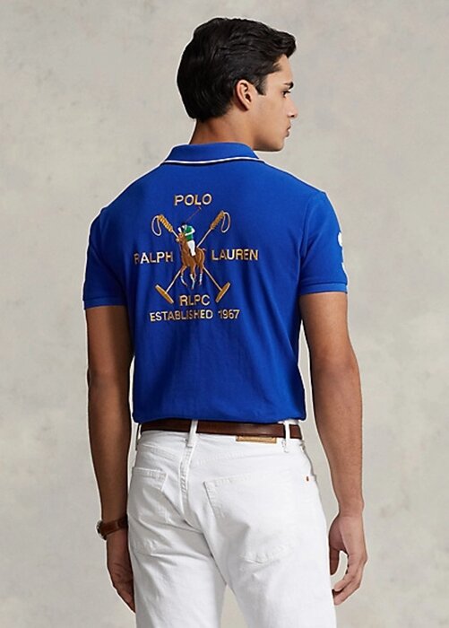 Blue Men’s Ralph Lauren Classic Fit Polo Crest Mesh Polo Shirts Blue Men’s Ralph Lauren Classic Fit Polo Crest Mesh Polo Shirts