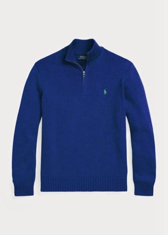 Blue Men’s Ralph Lauren Cotton Quarter-zip Jumper  Sweaters