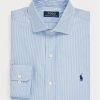 Blue Men’s Ralph Lauren Custom Fit Striped Performance Formal Shirts