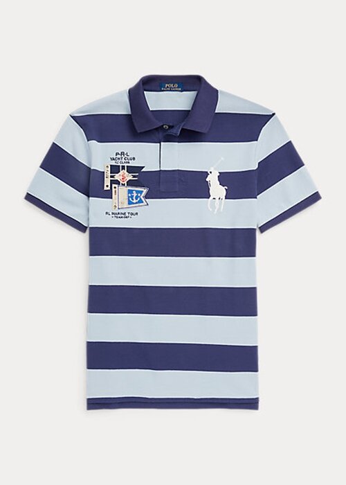 Blue Men’s Ralph Lauren Custom Slim Fit Big Pony Mesh Polo Shirts Blue Men’s Ralph Lauren Custom Slim Fit Big Pony Mesh Polo Shirts