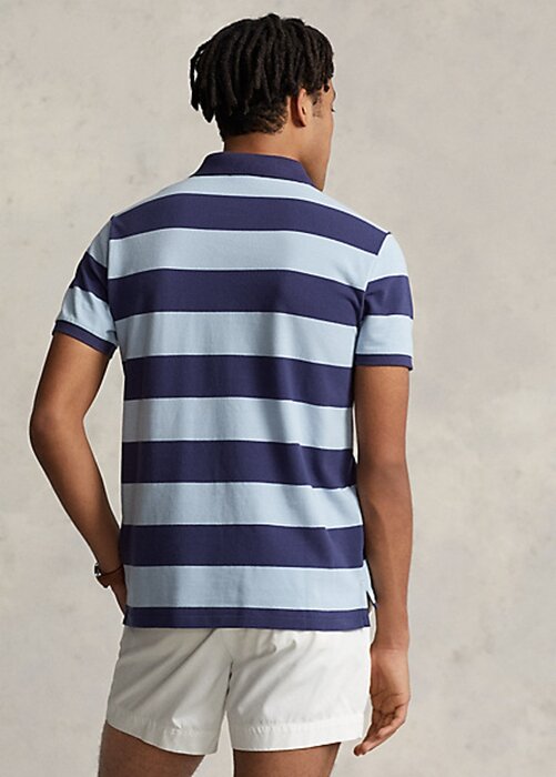 Blue Men’s Ralph Lauren Custom Slim Fit Big Pony Mesh Polo Shirts Blue Men’s Ralph Lauren Custom Slim Fit Big Pony Mesh Polo Shirts