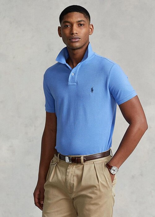 Blue Men’s Ralph Lauren Custom Slim Fit Mesh Polo Shirts Blue Men’s Ralph Lauren Custom Slim Fit Mesh Polo Shirts