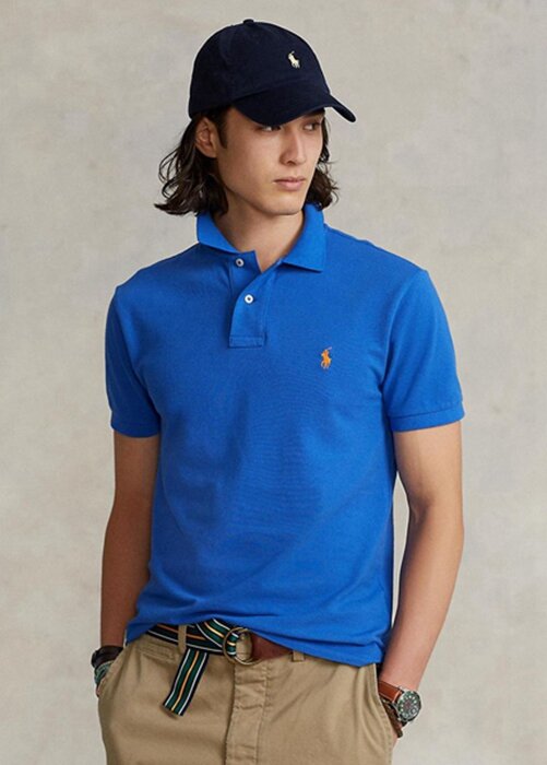 Blue Men’s Ralph Lauren Custom Slim Fit Mesh Polo Shirts Blue Men’s Ralph Lauren Custom Slim Fit Mesh Polo Shirts