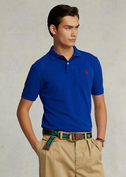 Blue Men’s Ralph Lauren Custom Slim Fit Mesh Polo Shirts Blue Men’s Ralph Lauren Custom Slim Fit Mesh Polo Shirts