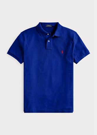 Blue Men’s Ralph Lauren Custom Slim Fit Mesh Polo Shirts Blue Men’s Ralph Lauren Custom Slim Fit Mesh Polo Shirts