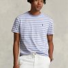 Blue Men’s Ralph Lauren Custom Slim Fit Striped Jersey T Shirts