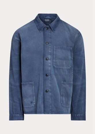 Blue Men’s Ralph Lauren Herringbone Twill Utility Jackets