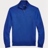 Blue Men’s Ralph Lauren Mesh-knit Cotton Quarter-zip Jumper  Sweaters