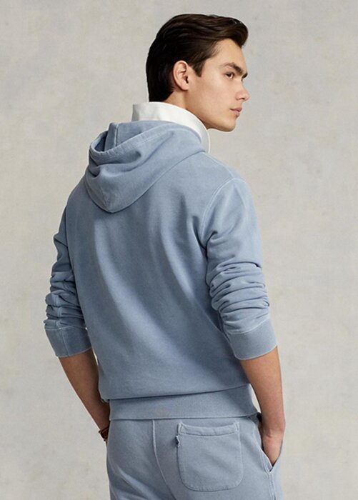 Blue Men’s Ralph Lauren Organic Cotton Fleece Hoodie Blue Men’s Ralph Lauren Organic Cotton Fleece Hoodie