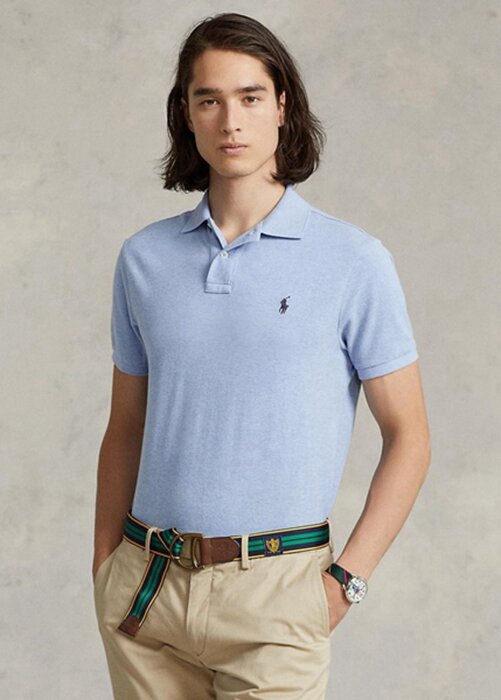 Blue Men’s Ralph Lauren Slim Fit Mesh Polo Shirts Blue Men’s Ralph Lauren Slim Fit Mesh Polo Shirts