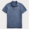 Blue Men’s Ralph Lauren Slim Fit Mesh  Polo Shirts
