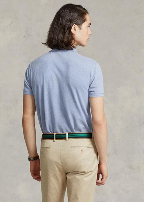 Blue Men’s Ralph Lauren Slim Fit Mesh Polo Shirts Blue Men’s Ralph Lauren Slim Fit Mesh Polo Shirts