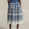 Blue / White Women’s Ralph Lauren Print Beaded Voile A-Line Skirts