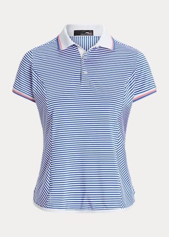 Blue / White Women’s Ralph Lauren Striped Jersey Polo Shirts
