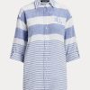 Blue / White Women’s Ralph Lauren Striped Oversize Linen Shirts