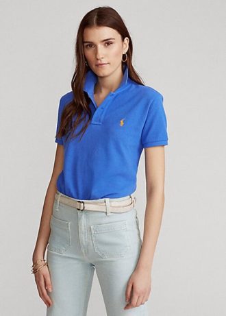 Blue Women’s Ralph Lauren Classic Fit Mesh Polo Shirts