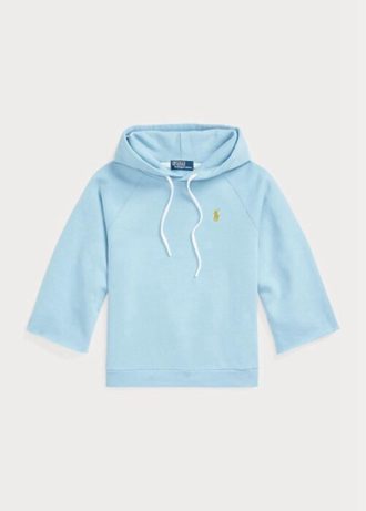 Blue Women’s Ralph Lauren Cutoff-cuff Fleece   Hoodie
