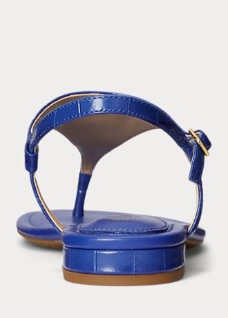Blue Women’s Ralph Lauren Ellington Embossed Leather Sandals Blue Women’s Ralph Lauren Ellington Embossed Leather Sandals