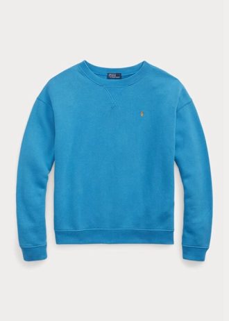 Blue Women’s Ralph Lauren Fleece Crewneck Pullover Sweatshirts