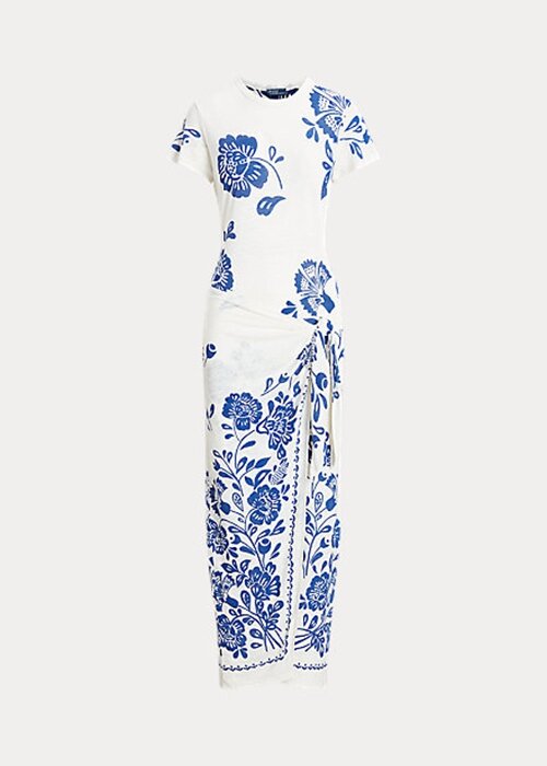 Blue Women’s Ralph Lauren Floral Faux-Wrap Jersey Dress Blue Women’s Ralph Lauren Floral Faux-Wrap Jersey Dress