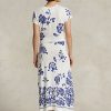 Blue Women’s Ralph Lauren Floral Faux-Wrap Jersey Dress Blue Women’s Ralph Lauren Floral Faux-Wrap Jersey Dress