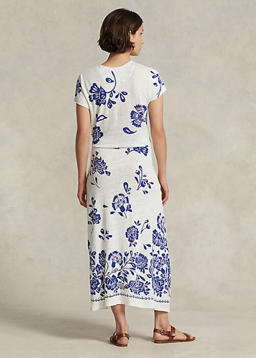 Blue Women’s Ralph Lauren Floral Faux-Wrap Jersey Dress Blue Women’s Ralph Lauren Floral Faux-Wrap Jersey Dress