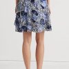 Blue Women’s Ralph Lauren Floral Ruffle-Trim Georgette Skirts