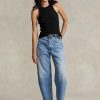 Blue Women’s Ralph Lauren High-rise Tapered Fit Jeans
