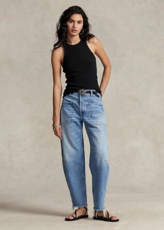 Blue Women’s Ralph Lauren High-rise Tapered Fit Jeans