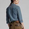 Blue Women’s Ralph Lauren Indigo Chambray Western Shirts