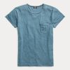 Blue Women’s Ralph Lauren Indigo Cotton Pocket T Shirts