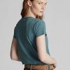 Blue Women’s Ralph Lauren Indigo Cotton Pocket T Shirts