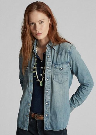 Blue Women’s Ralph Lauren Indigo Denim Western Shirts