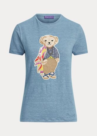 Blue Women’s Ralph Lauren Island Polo Bear Cotton T Shirts
