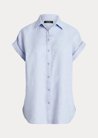 Blue Women’s Ralph Lauren Linen Dolman-Sleeve Shirts
