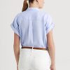 Blue Women’s Ralph Lauren Linen Dolman-Sleeve Shirts