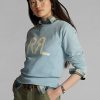 Blue Women’s Ralph Lauren Logo French Terry Crewneck Sweatshirts