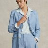 Blue Women’s Ralph Lauren Long Chambray Cotton Blazers Blue Women’s Ralph Lauren Long Chambray Cotton Blazers