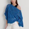 Blue Women’s Ralph Lauren Oversize Cotton-Blend Mesh Sweaters Blue Women’s Ralph Lauren Oversize Cotton-Blend Mesh Sweaters