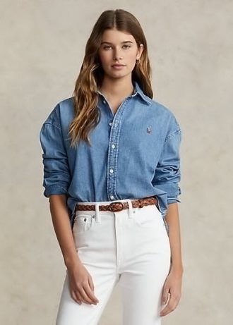 Blue Women’s Ralph Lauren Oversize Denim Shirts
