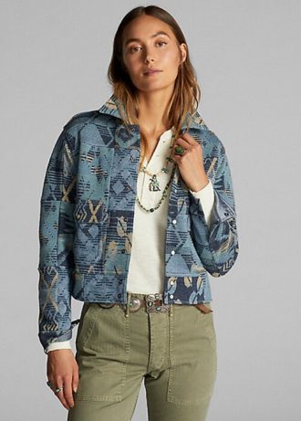 Blue Women’s Ralph Lauren Patchwork Sweater Jackets