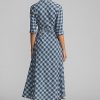 Blue Women’s Ralph Lauren Plaid Cotton Voile Wrap Dress