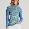 Blue Women’s Ralph Lauren Print Jersey Quarter-Zip Sweatshirts
